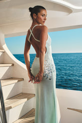 Ellington Knit Maxi Dress With Sequin - Lagoon